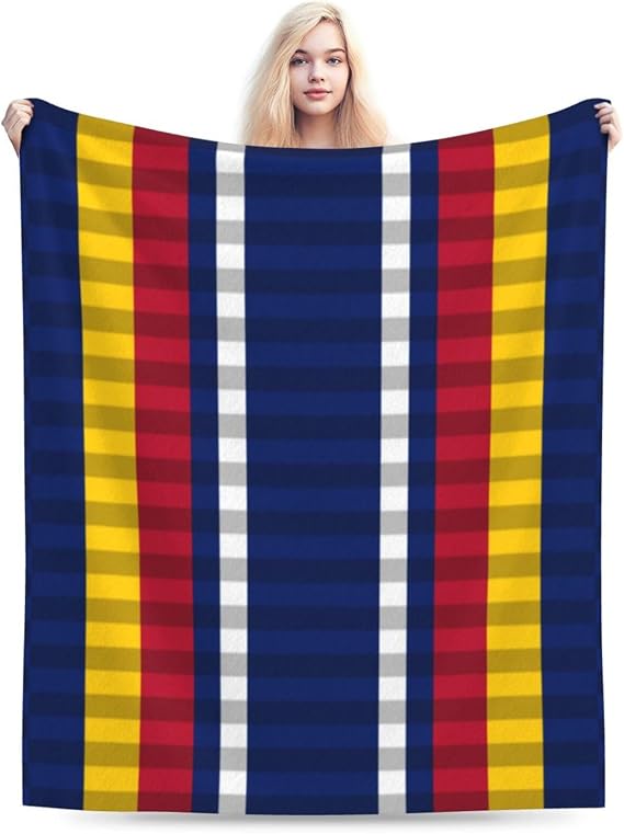 Global War On Terrorism Service Medal Ribbon Throw Blanket for Couch Bed Sofa Soft and Comfortable Blankets 80"x60" Anti-Pilling Flannel Blanket