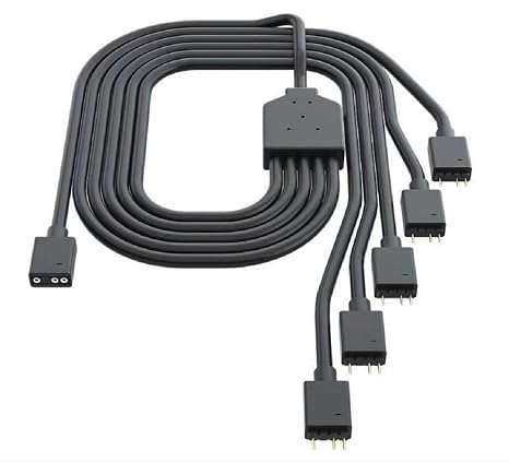 Cooler Master 1-to-5 ARGB Splitter Cable / 5V - Support 3-pin Addressable RGB - LED Sync Cable for MasterFan/MasterLiquid ARGB Series Support(ARGB 1-to-5 Splitter)