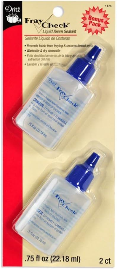 Dritz Fray Check Liquid Seam Sealant Glue Bonus Value Pack - 2 Bottles 3/4 Oz