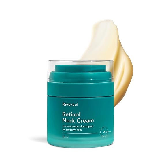 Riversol Neck Cream for Women Over 50 | Tightening, Firming & Turkey Neck Treatment | Reduces Sagging, Wrinkles & Crepey Skin | Retinol + Peptides | Sensitive Skin Safe | Dermatologist Developed