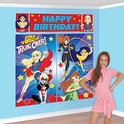 DC Superhero Girls Wonder Woman Supergirl Batgirl Party Scene Setter Decoration