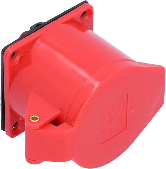 5Pin 3Phase Industrial Power Socket, 32A 220380V/240415V Concealed Installation Plug Wall Waterproof Socket, for Indoor and Outdoor Places
