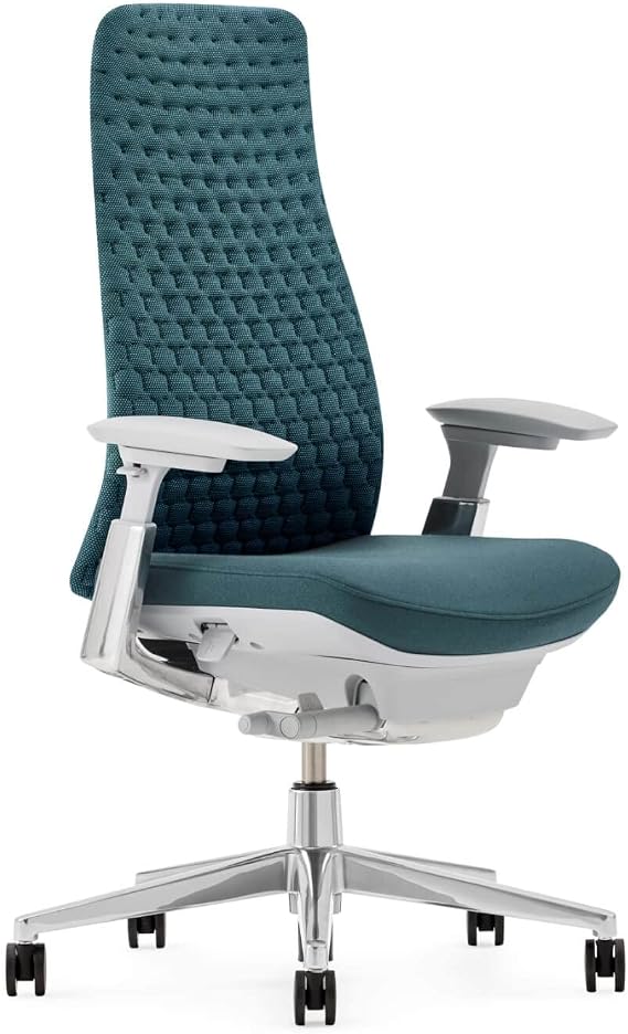 Haworth Fern Ergonomic Office Chair, Home Office Desk Chair, Seaweed | Computer Desk Chair with Seat Height Adjustment, Digital Knit Finish, and without Lumbar Support