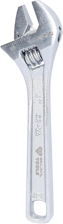 BRILLIANT TOOLS BT014804 Adjustable Spanner 4 Inch 0-15 mm [Powered by KS Tools]