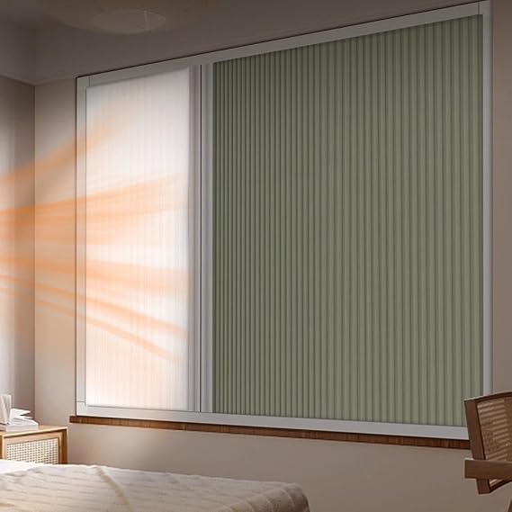Artiz Honeycomb Blackout Blinds Horizontal Sliding, 3in 1 Cordless Cellular Shades, Thermal Insulation Privacy Window Shades for Bedroom, Kitchen, RV Window No Drill(130x130cm/51.2x51.2in)