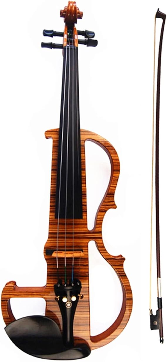 TSTS Electric Violin 4/4 Handmade Art Violin with Ebony Parts Case Bow Strings Kit Adults Violins