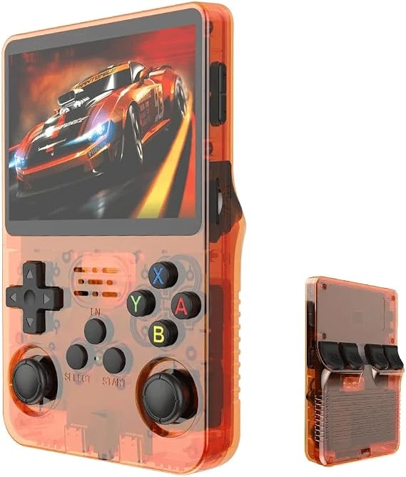 R36S Retro Handheld Game Console, Preinstalled Emulator 64G TF Card - 15000+ Classic Games, 3.5-inch IPS Screen Linux Retro Arcade Pocket Console Video Player