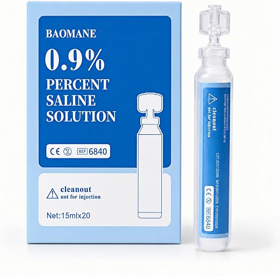 0.9% Saline Solution 0.9% Sodium Chloride Saline 20 Vials x 15ml Count