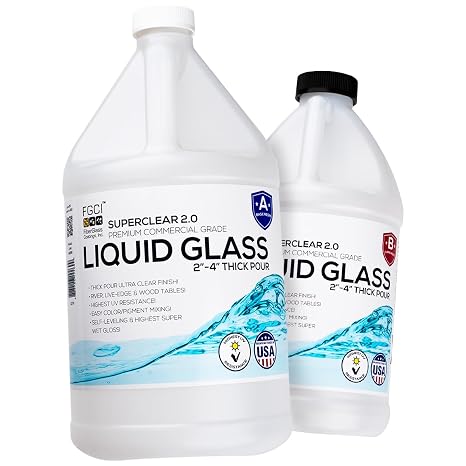 Superclear Deep Pour Epoxy Resin 1.5 Gallon Kit, Clear 2-4" Casting Resin