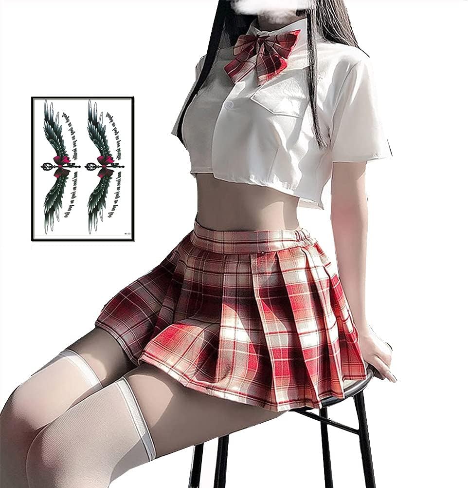 Cosplay Sailor Uniform, Sexy JK Uniform, Temptation, Erotic, Extreme, Etched, Elastic, Lingerie, Underwear, Belly Button, Short Sleeve, High School Students, High School Students, High School Girls, Fancy Dress, Costume, Top, Mini Skirt, Tie, One Size Fits Most, Purple