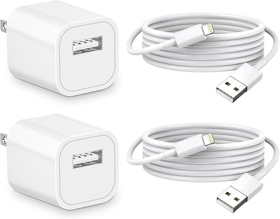 iPhone Charger [Apple MFi Certified] 5W USB Wall Charger Block & Cable 6FT