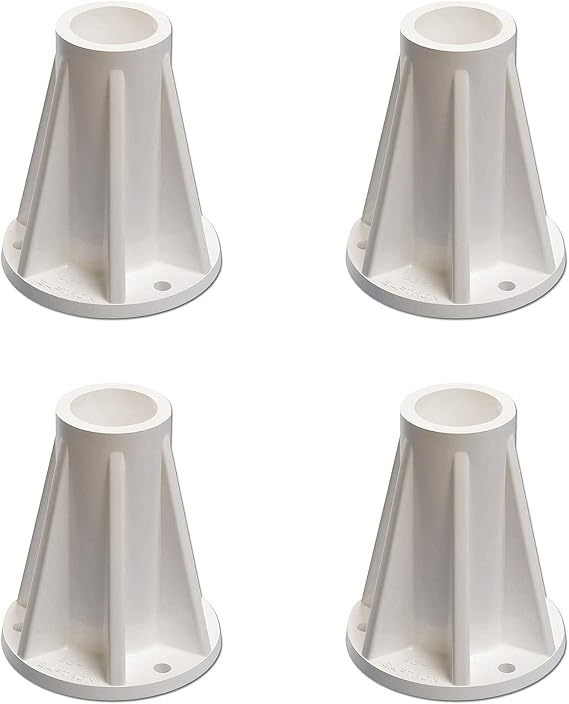 Saftron 6" Polymer Pool Ladder & Handrail Surface Mounting Base, 4-Pack