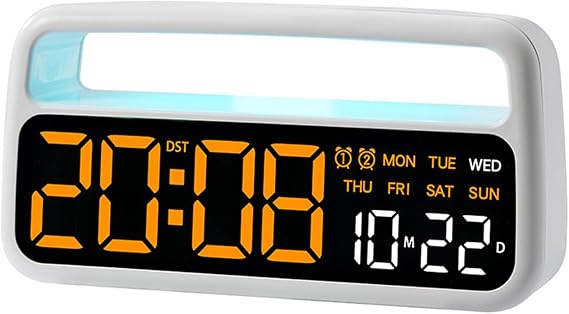 Night Light Digital Alarm Clock Electric Desk Clocks With Daylights Saving Time Loud Day Of Week For Living Room Desk Clock