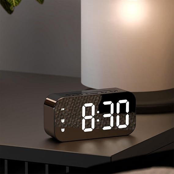 Digital Clock Large Display Luminous Mirror Digital Alarm Clock Led Display | Portable Clocks for Bedroom Desk Clocks with Sound-Controlled Tech Gadgets Cool Stuff forfor Teenage Boys Men Women