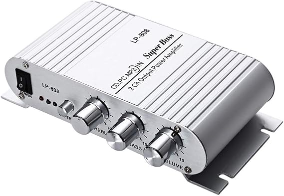 Mini Power Amplifier 12V 20W*2 Car Amplifier MP3 MP4 HiFi LP-808 Home Stereo Audio Power Amplifier Superbass Motorcycle PC
