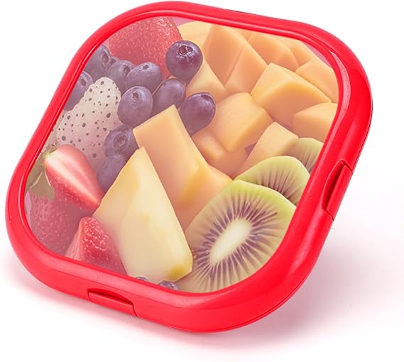 Winb Lunch Saver & Avocado Saver & Onion Storage, 8 inch Reusable Fruit, Veggie and Food Savers - Ideal for Avocados, Tomatoes, Sandwich, Garlic, Onions, and More (Red color)