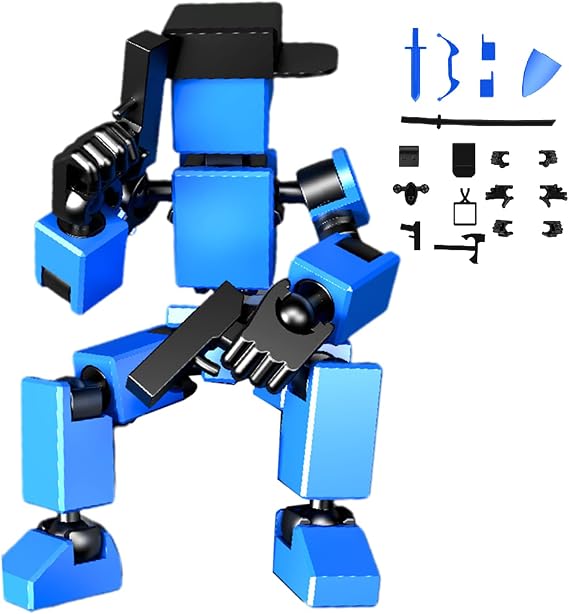 Action Figure - 3D Printed Movable Robot Action Figure Hat-wearing | Changeable 3D Printed Moveable Joints Robot Toy For Friends, Kids, Painting, Collections, Photography Props, Home Decoration