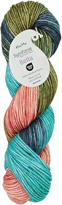 KnitPro Symfonie Hand Dyed Premium Yarn | 100% Extra Fine Merino Wool for Knitting & Crocheting, Worsted Weight, Oeko-TEX Certified, Colorfast Fiber 165m, 100g Skein | Bella Variegated Spring Blush