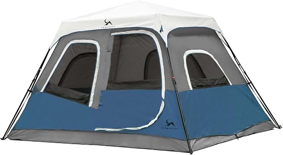4-6 Person Camping Tent with Rainfly, Waterproof Cabin Tent for Family Camping, Easy Setup Large Family Tent with Spacious Interior, Mesh Windows & Stable Frame