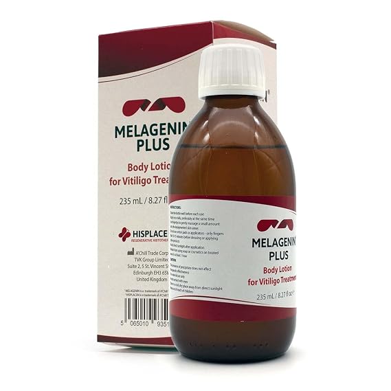 A'Chill Melanin Repair Body Lotion for Advanced Vitiligo Treatment Targeted Pigment Care, 235 ml Premium Glass Packaging, for All Skin Types