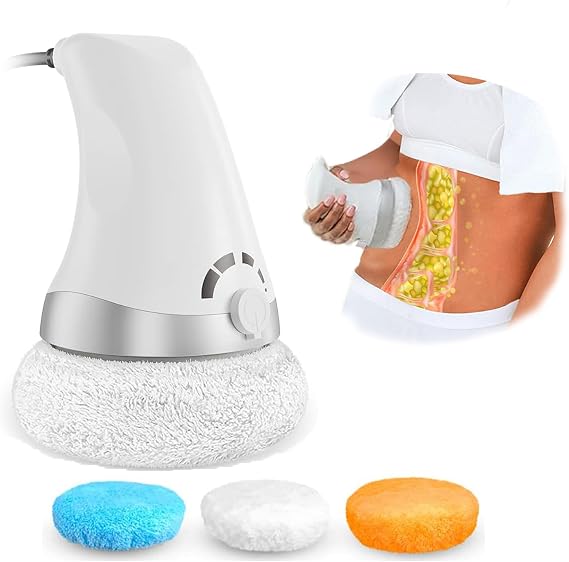 Cellulite Massager Machine - Handheld Body Sculpting Machine for at-Home Contouring, Electric Handheld Cellulite Remover with 3 Washable Pads，Skin Tightening for Belly Waist Neck Buttoc