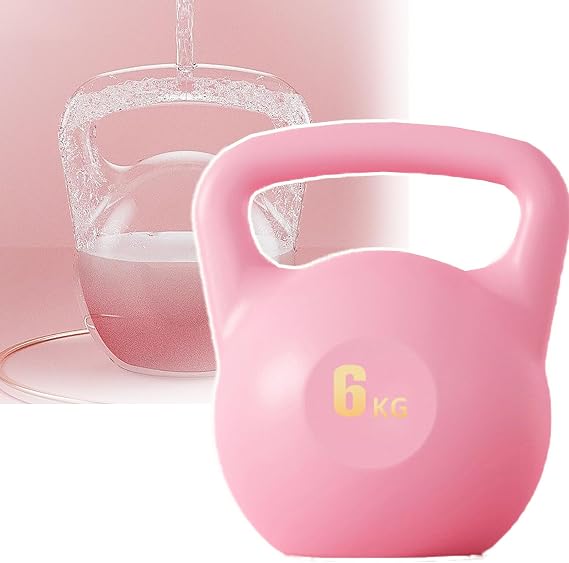 Home Kettlebell, Kettlebell Dumbbell for Muscle Training, 2/4/6/8kg, Pot Body Crystalline Liner/exert Force Balanced, Ergonomic Grip/non-slip, Mute, for Sports And Fitness,6kg,Pink