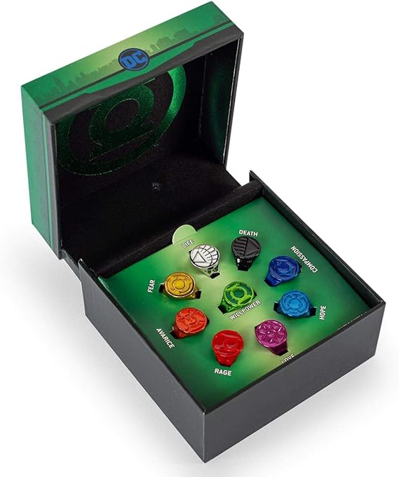 SalesOne LLC DC Comics Green Lantern Power Rings | Lantern Corps Power Rings | 9-Ring Set