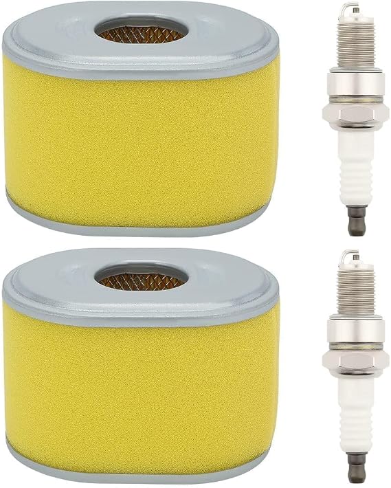 Savior 2 Pack GX160 Air Filter for Honda GX 160 GX200 GX140 5HP 5.5HP 6HP Engine Parts Replace 17210-ZE1-505 17210-ZE1-517 17210-ZE1-822 with Spark Plug