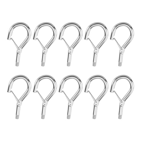 10pcs M6 Screw Hanging Hook with Spring Buckle Eye Hook for Most Coupling Components with Metric Internal Threads