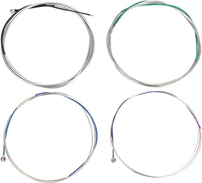 Cello Strings Full Set, 43inch Copper Zinc Alloy 34 44 Cello Strings with -plated Ball End