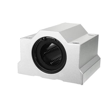 COMOK Silver Tone 25mm Inner Diameter Aluminium Alloy Linear Ball Roller Bearing Sliding Block