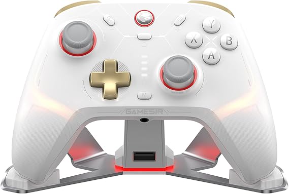 GameSir Cyclone 2 Multiplatform Wireless Controller- TMR Electromagnetic Joysticks&Hall Effect Switch triggers,6-axis Gyro Gaming Controller for Switch/PC/iOS/Android/Steam (Phantom White Bundle)