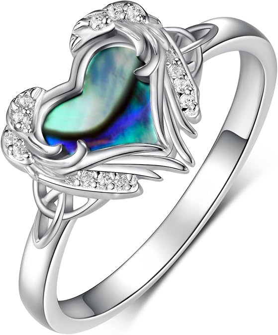 Angel Wing Ring 925 Sterling Silver Celtic Angel Wing Rings for Women Angel Jewelry Gifts for Women