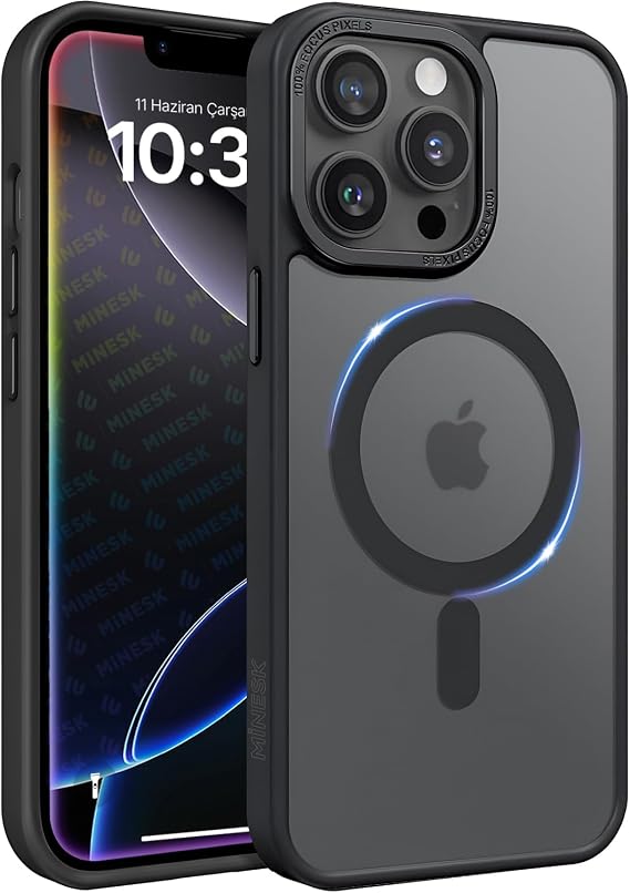 Mattmag Series for Minesk iphone 11 Pro Wireless Wireless Charging Supported Matte Case on the Back Ultra Strong Protection Case (Black, 11 Pro) with Raised Lens Frame and Precision Keypad