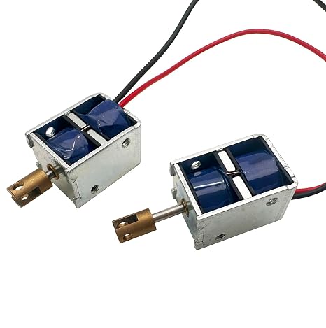 2PCS Mini Push Pull Linear Solenoid Electromagnet 5mm Stroke Copper Head Opening Frame Actuator Electric DC 12V 5 or DC 3V~5V 0.6 Two-Way Self-Holding Magnet Solenoid (DC12V: 4A 5)