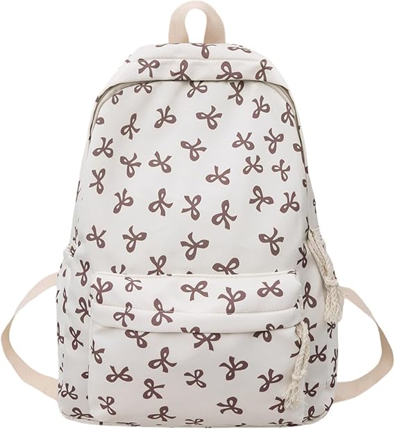 Bow Backpack Cute Preppy Backpack For Teen Girls With Back To School Girly Aesthetic Daypack College Bookbag Small Makeup Bag