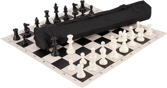Quiver Chess Set Combination - Triple Weighted - by US Chess Federation (Black)