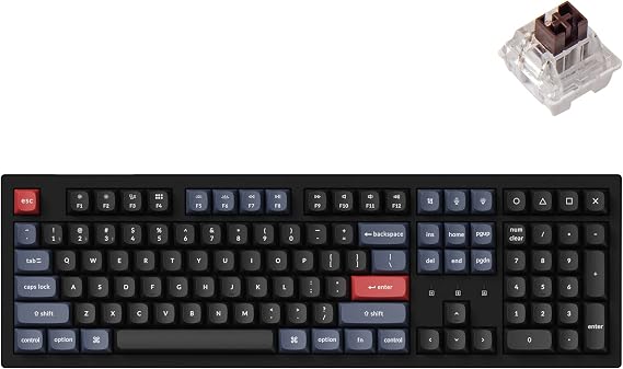 Keychron K10 Pro Wireless Custom Mechanical Keyboard, 100% Layout QMK Programmable Bluetooth/Wired RGB Backlit with Hot-swappable Keychron K Pro Brown Switch Compatible with Mac Windows Linux
