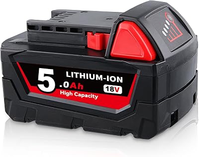 1Pack 18V 5000mAh Lithium ion Battery Replacement for Milwaukee 18 Volt Battery 48-11-1850 48-11-1820 48-11-1840 48-11-1828 48-11-1860 and Cordless Power Tools