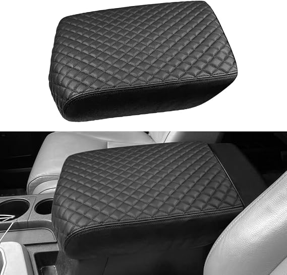 DEYTOP Center Console Cover for Toyota Tundra 2007-2013 Accessories Car Armrest Cover for Toyota Sequoia 2008-2022 Accessories Anti-scratch Leather Armrest Protector (Black, 2007-2013)