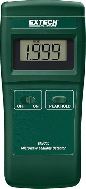 Extech EMF300 Microwave Leakage Detector - Portable Radiation Meter for Home, Office & Laboratory Safety, Measures Microwave Oven Leakage 2450MHz, Easy-to-Read LCD, Audible Alarm, Battery Included