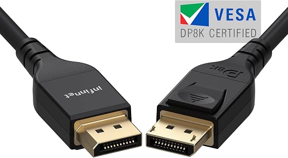 2m DisplayPort 1.4 Cable - 2 Pack, 8K, 4K, 1080p, HDR, VESA Certified