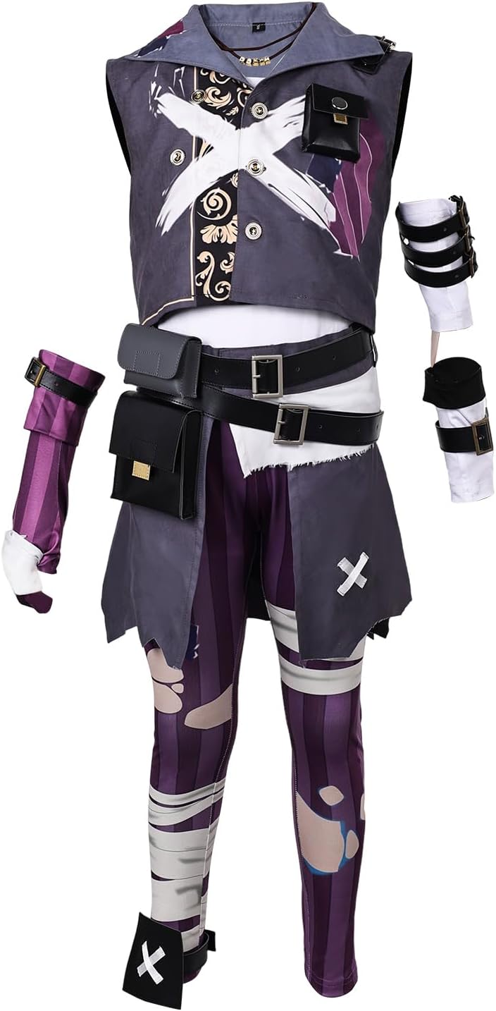 Isha Cosplay Full Set Outfits Kids Anime Isha Costume Coat Pants Tops with Belt Necklace Accessories for Girls