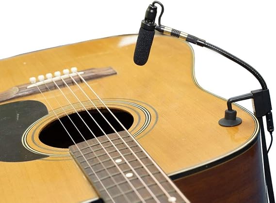 AV-JEFES Guitar Clip-On Microphone - Professional Instrument Mic for Audio Technica Wireless Systems & Phantom Power - PMM19B-H4P-GT