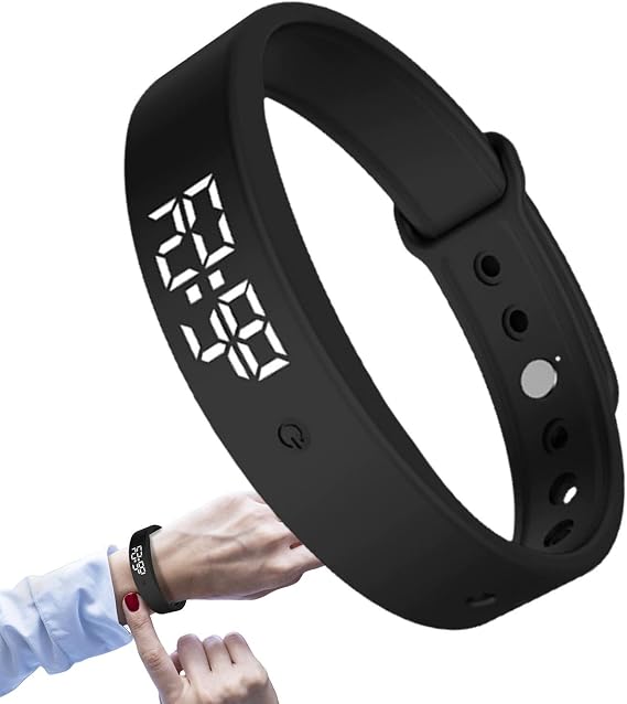 Vibrating Alarm Reminder Wristband | Silent Watch For Heavy Sleepers | 3 Alarms Daily Organizer Timer | Water Intake/Pill Reminder,Quiet Waking Up Alarm Wristband For Partners Deaf Adults Care
