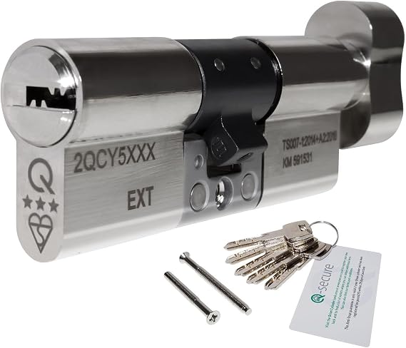 greenteQ Orion 3 Star Anti-Snap Thumbturn Cylinder - 35/35 (70mm), Nickel