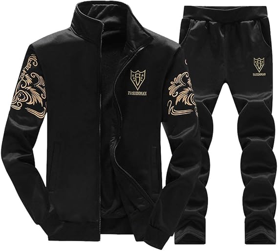 xzbailisha Men's 2 Piece Outfits Casual Long Sleeve Full-Zip Jacket Coat& Pants Jumpsuit Set