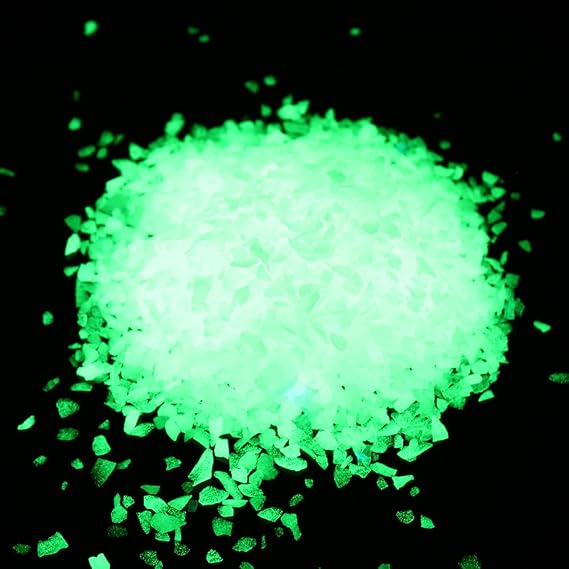 Shiny Stone Glow in Dark Aquarium Gravel Sand, Yellow Green, 3-5mm