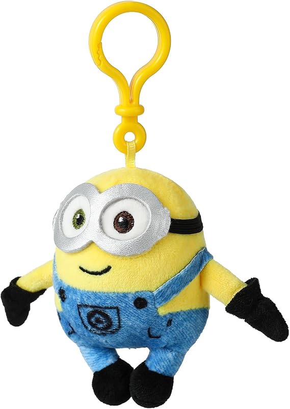 MINISO Minions Plush Keychain, Cute Character Bag Charm for Backpacks | Soft Plush Pendant Accessory for Handbags & Car Keys, Birthday Gifts for Minions fans and Collector