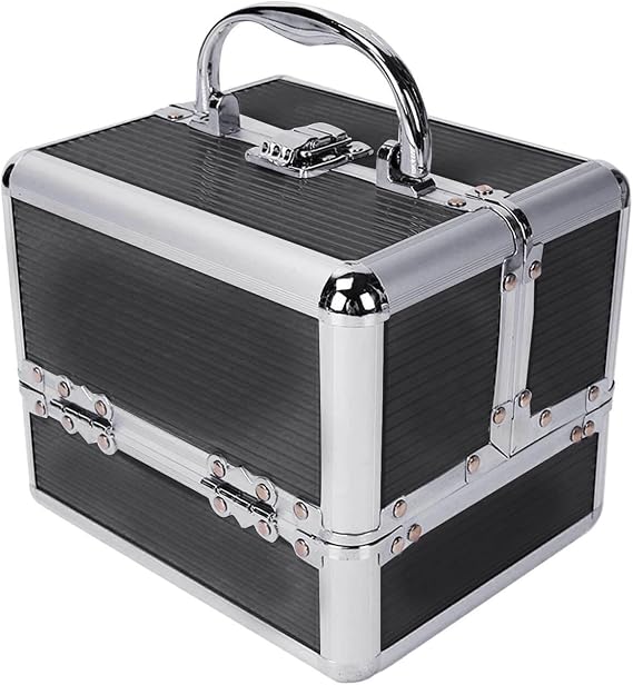 Lockable Makeup Organizer Box Large Capacity Cosmetic Case